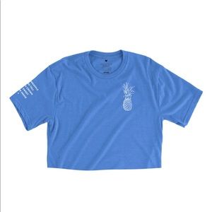 NWOT Love Fitness Apparel Pineapple Crop T-Shirt